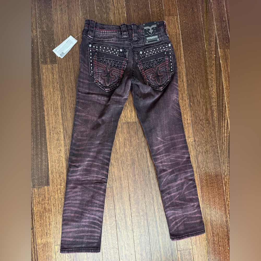 ROCK REVIVAL JEANS (Skylark /Biker) Burgundy 28x28